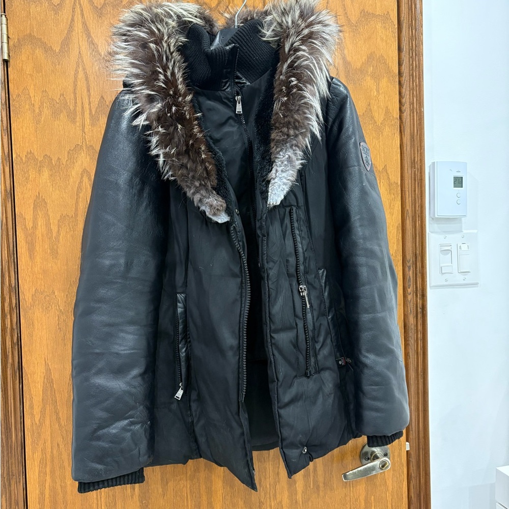 Real fur & leather winter jacket